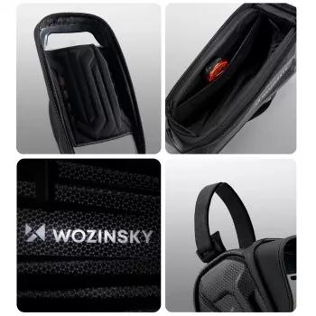 Wozinsky Bicycle Frame Bag Armored with Phone Pocket 1.7 L - Black