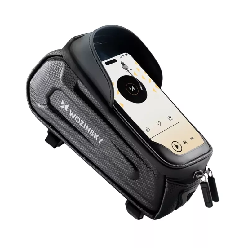 Wozinsky Bicycle Frame Bag Armored with Phone Pocket 1.7 L - Black
