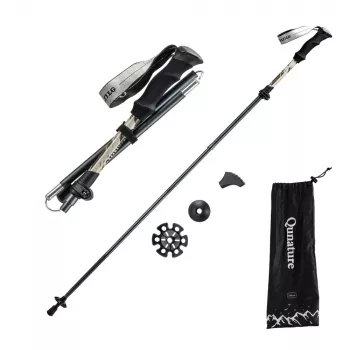 Qunature Nordic Walking Pole Aluminum 110-130 cm 1 Piece - Brown