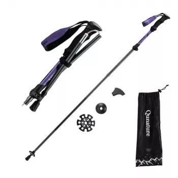 Qunature Nordic Walking Pole Aluminum 110-130 cm 1 Piece - Purple