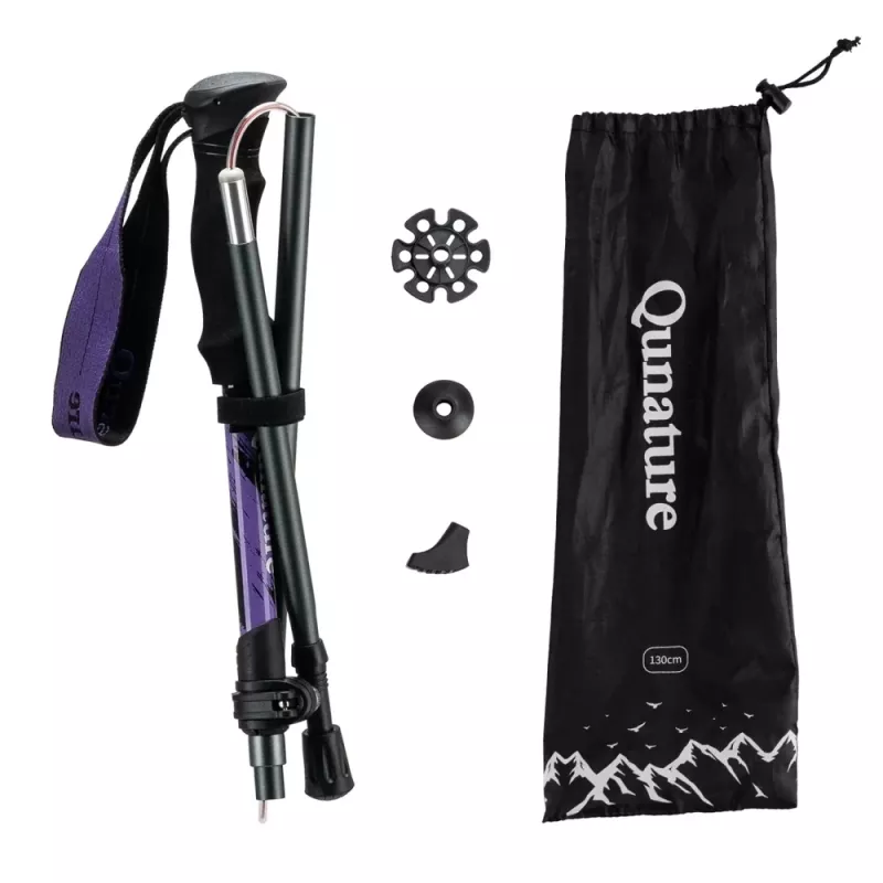 Qunature Nordic Walking Pole Aluminum 110-130 cm 1 Piece - Purple