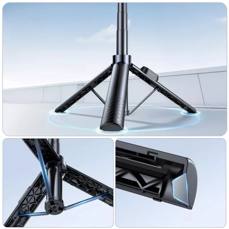Wozinsky Selfie Stick WC1Y30S Teleskopinis Trikojis 1.3m su Telefono Laikikliu - Juoda