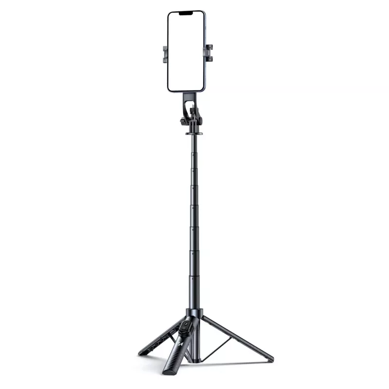 Wozinsky Selfie Stick WC1Y30S Teleskopinis Trikojis 1.3m su Telefono Laikikliu - Juoda