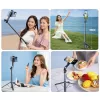 Wozinsky Selfie Stick WC1Y30S Teleskopinis Trikojis 1.3m su Telefono Laikikliu - Juoda