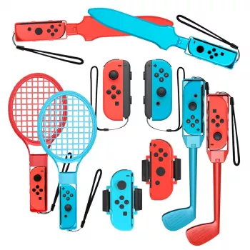 Nintendo Switch Sports 10-in-1 Family Accessory Kit - Red and Blue Set