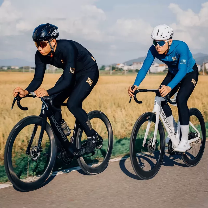 ROCKBROS Cyclingo antblauzdžiai su petnešomis YDCK012-1 Terminis flisas su įdėklu XXL Juoda