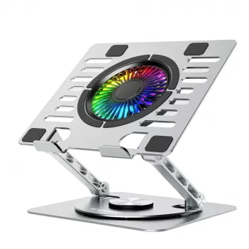 Wozinsky WDCX-X16-AS CoolBase RGB Laptop & Tablet Cooling Stand with 360° Rotation - Silver