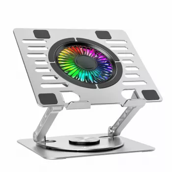 Wozinsky WDCX-X16-AS CoolBase RGB Laptop & Tablet Cooling Stand with 360° Rotation - Silver