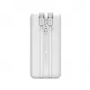 Powerbank Wozinsky WFC-15W 20000mAh 22.5W PD20W su įmontuotais Lightning ir USB-C kabeliais – balta
