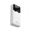 Powerbank Wozinsky WFC-15W 20000mAh 22.5W PD20W su įmontuotais Lightning ir USB-C kabeliais – balta