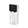 Powerbank Wozinsky WFC-15W 20000mAh 22.5W PD20W su įmontuotais Lightning ir USB-C kabeliais – balta