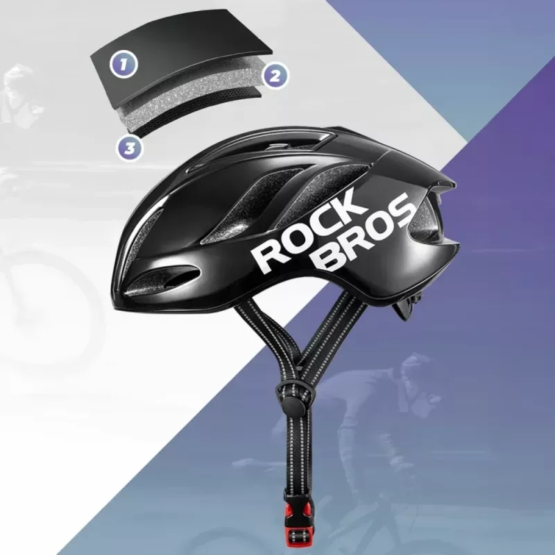 ROCKBROS TS-42 Lengvas Dviračio Šalmas 58-62 cm Juodas
