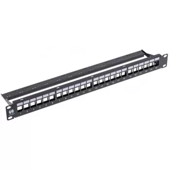 NETRACK 104-20 24-Port Keystone Patch Panel 1U 19-inch Black
