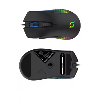 AQIRYS Phoenix laidinė RGB žaidimų pelė, 12000 DPI, juoda