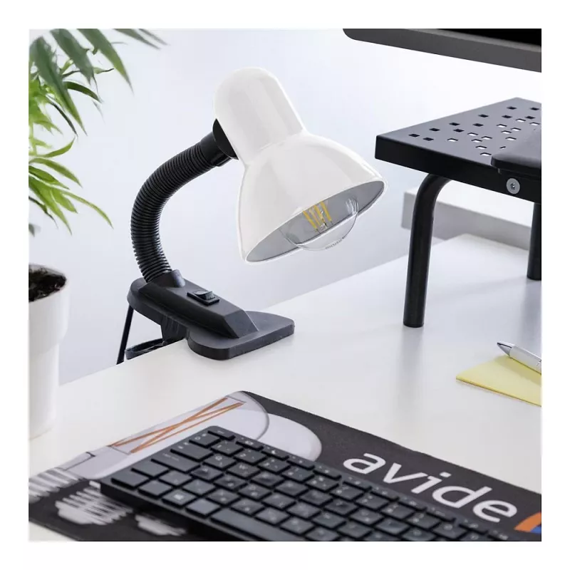 Avide Basic Clipbar Max 60W Užsegama stalinė lempa juoda