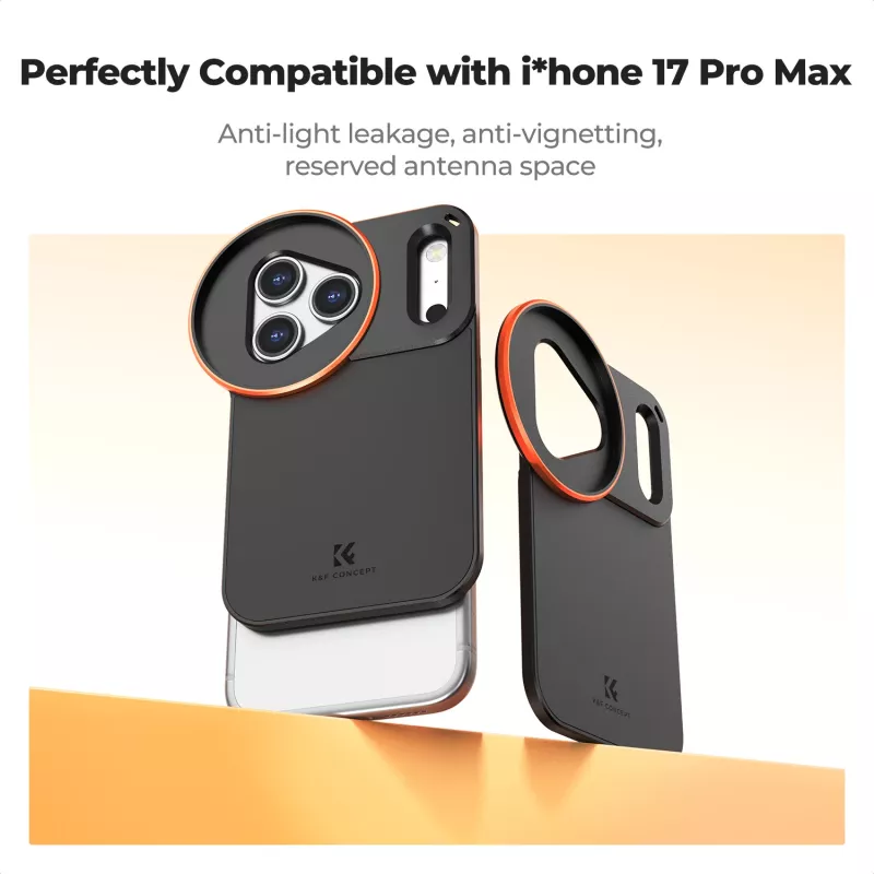KF Protective Photography Case su 58 mm objektyvo laikikliu, skirtas „Apple iPhone 17 Pro Max“ – juodas
