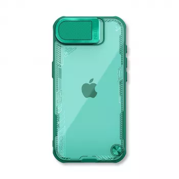 Nillkin Iceblade Prop Case su fotoaparato objektyvo dangteliu ir atraminėle, skirta iPhone 16e / 17e - Žalia