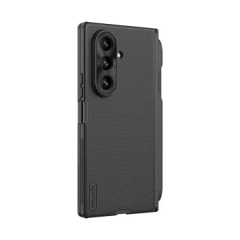 Nillkin Super Frosted Shield Fold Dėklas, skirtas Samsung Galaxy Z Fold 7 su S Pen laikikliu - Juoda