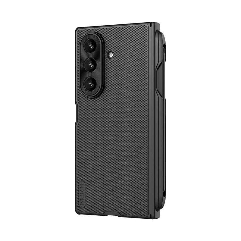 Nillkin Super Frosted Shield Fold Dėklas, skirtas Samsung Galaxy Z Fold 7 su S Pen laikikliu - Juoda