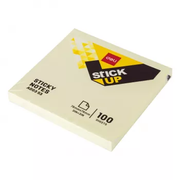 Deli Stick Up Lipnūs Lapeliai 100 Lapų Geltoni 76x76 mm