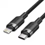 VENTION LALBH USB-C – Lightning laidas 2 m, juodas, MFi sertifikuotas, greitas įkrovimas