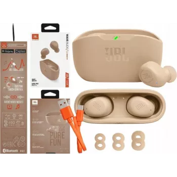 JBL Wave Buds True Wireless In-Ear Ausinės Smėlio Spalvos