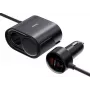 Baseus 1for2 automobilinis įkroviklis 30W juodas