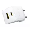 Baseus Palm 30W USB-C USB-A sieninis įkroviklis baltas EU kištukas