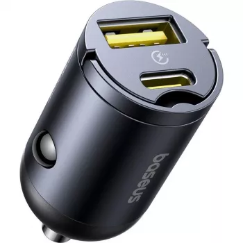 Baseus Tiny Star 30W USB-A USB-C sieninis įkroviklis, juodas