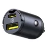 Baseus Tiny Star 30W USB-A USB-C sieninis įkroviklis, juodas