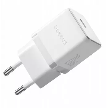 Baseus Palm 1C 20W USB-C įkroviklis su Baseus Mini White USB-C 60W kabeliu 1m - Baltas