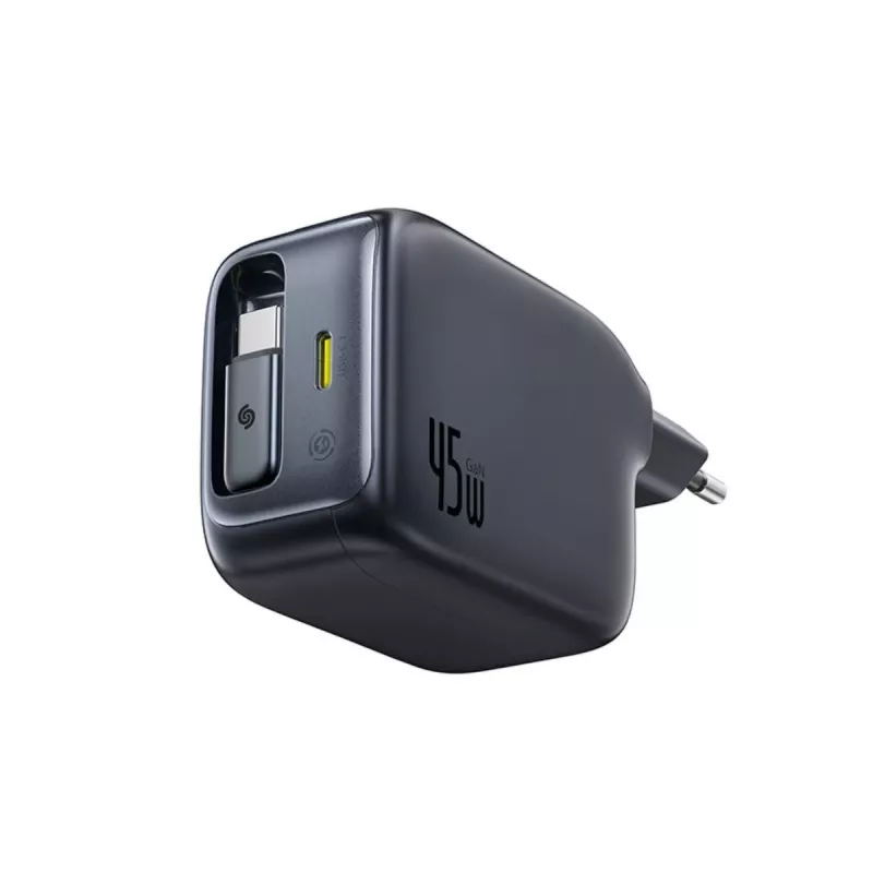 Automobilinis kroviklis Baseus EnerCore CJ11 45W su USB-C lizdu ir įtraukiamu USB-C laidu – juodas