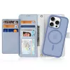 DUXDUCIS Lawa Leather Case for iPhone 16 Pro Max su nuimama magnetine pinigine – mėlyna