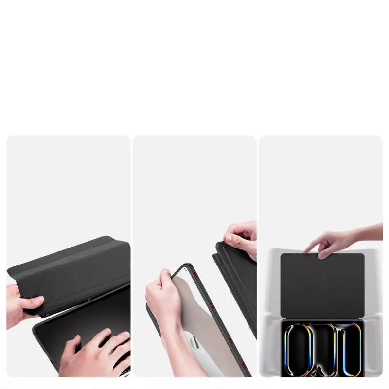 Dux Ducis Magi Case iPad Pro 13 (2024/2025) su stovu – juoda