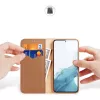 Dux Ducis Hivo Wallet Case, skirtas Samsung Galaxy S23+ su RFID blokavimu ir atramėle, ruda