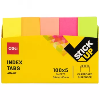 Deli Haftnotizen Index PP Stick Up 100 St. farbig