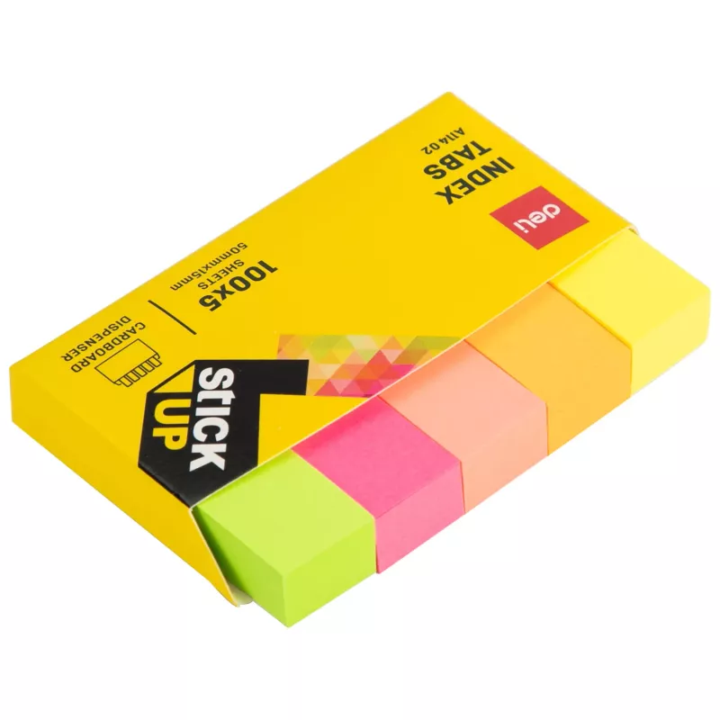 Deli Haftnotizen Index PP Stick Up 100 St. farbig
