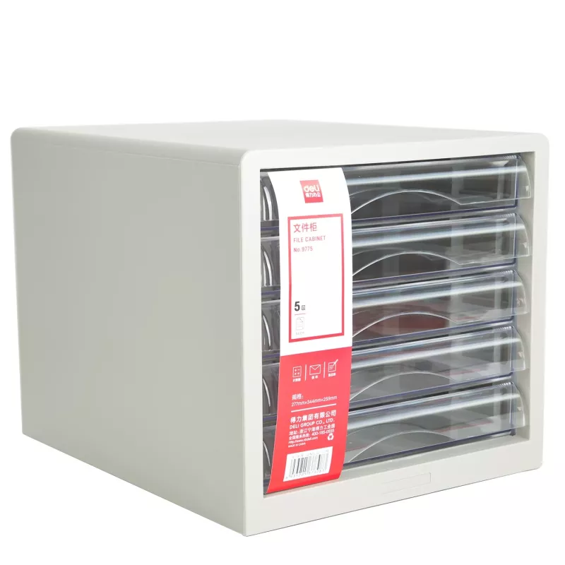 Deli stalčinis modulis 5 stalčiai 27,5x34x26 cm šviesiai pilkas