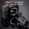 K&F Concept PRO objektyvo tvirtinimo adapteris Canon EOS EF/EF-S prie M42 korpuso – juodas