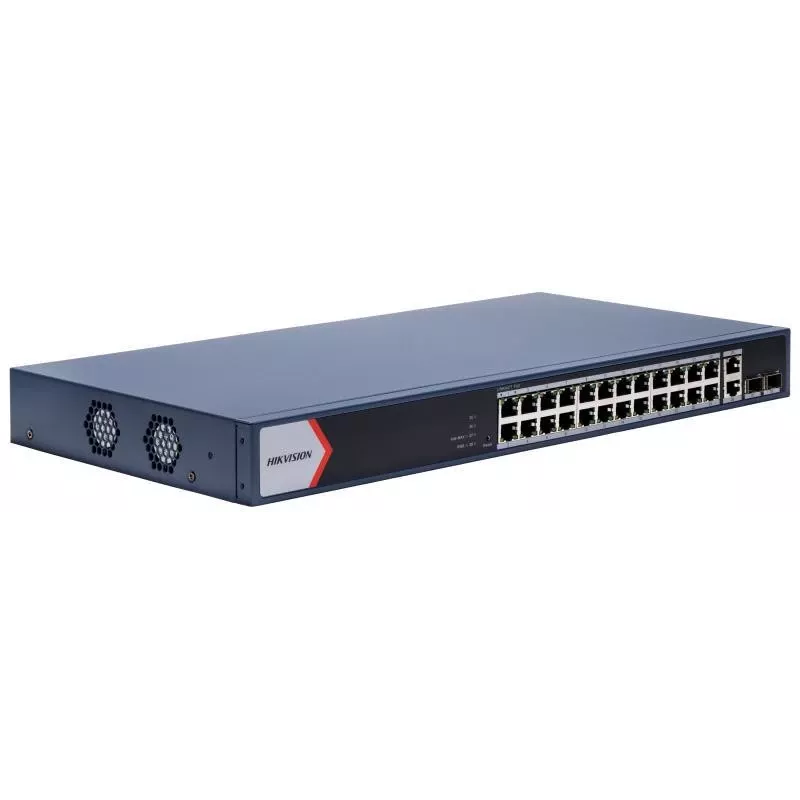 Hikvision DS-3E1528P-EI 24 prievadų Gigabit PoE+ valdomas jungiklis