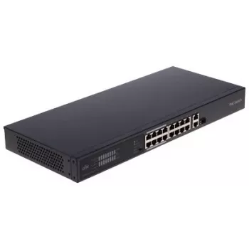POE LANG NSW2020-16T1GT1GC-POE-IN Unmanaged PoE+ Switch, 16 PoE Ports, 230W