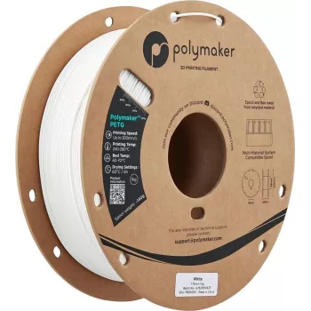 Polymaker PETG 3D spausdintuvo gija, 1,75 mm, 1 kg, balta