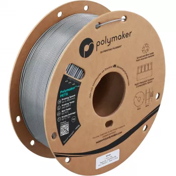 Polymaker PETG 3D spausdintuvo filamentas, 1.75 mm, 1 kg, sidabrinis (PB05010)