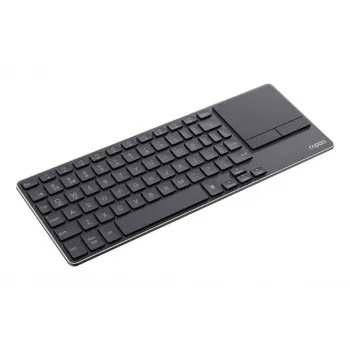 Rapoo E2810M belaidė itin plona multimedijos klaviatūra su jutikliniu kilimėliu, QWERTZ, juoda