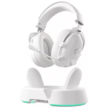 MCHOSE V9 Turbo+ belaidės žaidimų ausinės su magnetine įkrovimo stotele, Icy White (HW-V9-11)