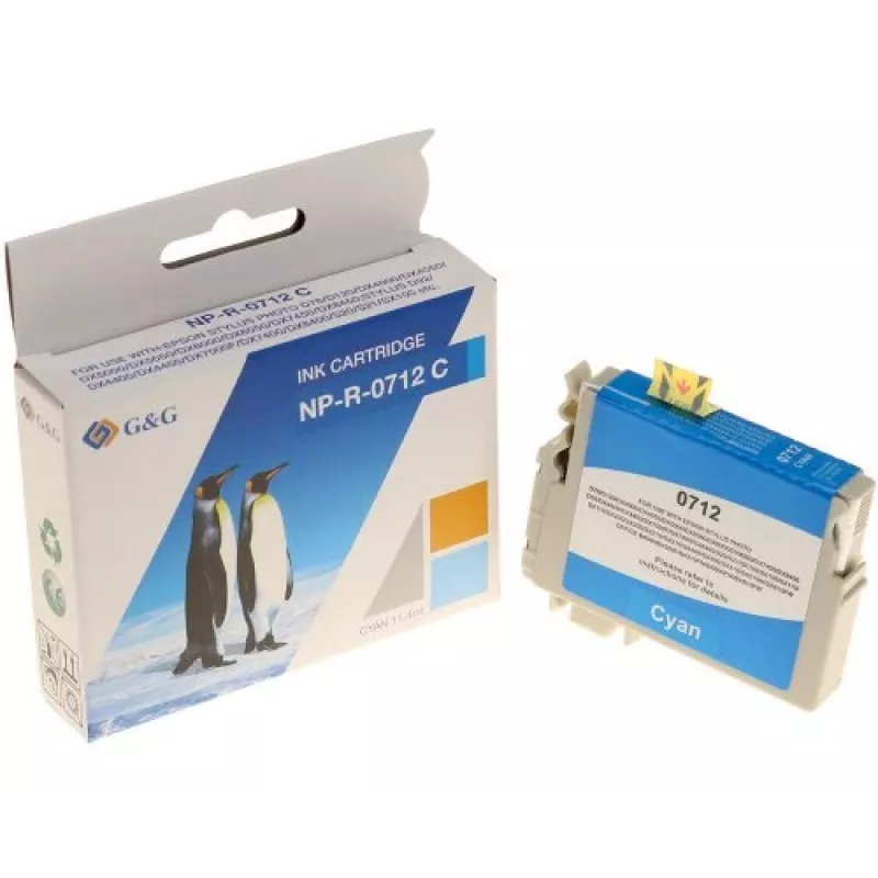 G&G Ninestar suderinama rašalo kasetė, skirta Epson T0712/C13T07124012, cianginė
