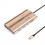 ORICO XDR 12-in-1 USB-C Docking Station RGB, 3x USB-A, USB-C PD 100W, HDMI 4K, VGA, RJ45 Gigabit, SD/microSD Card Reader - Rose Gold