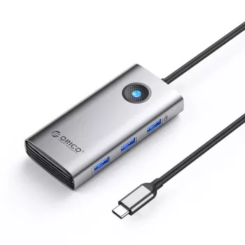 ORICO PW11 USB-C 6-in-1 Hub, 3x USB-A 3.0, 1x USB-C PD 100W, 1x HDMI 4K 30Hz, 1x RJ45 2.5G Ethernet, Grey