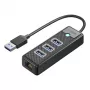 ORICO PW3UR25-U3 4-Port USB 3.0 Hub su 2.5G Ethernet, 0,5 m, juodas