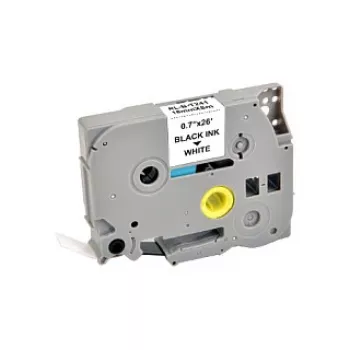 G&G Compatible Label Tape 18mm x 8m Black on White Laminated for Brother TZe-241